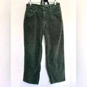 Volcom Weellow High Rise Corduroy Wide Leg Pants in Evergreen Size 28